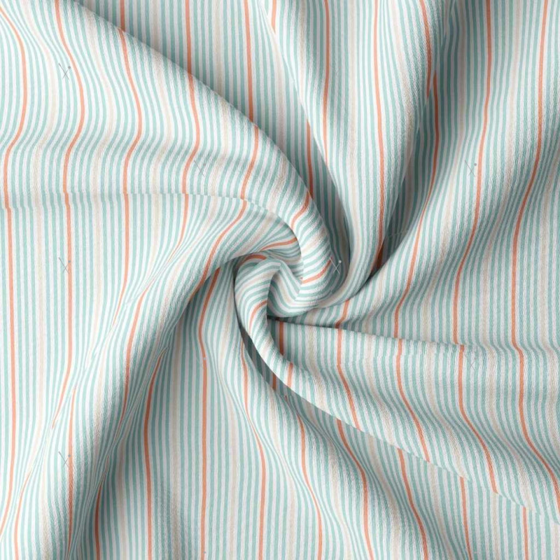 Coated  Cotton DEZ Aqua / Papaya